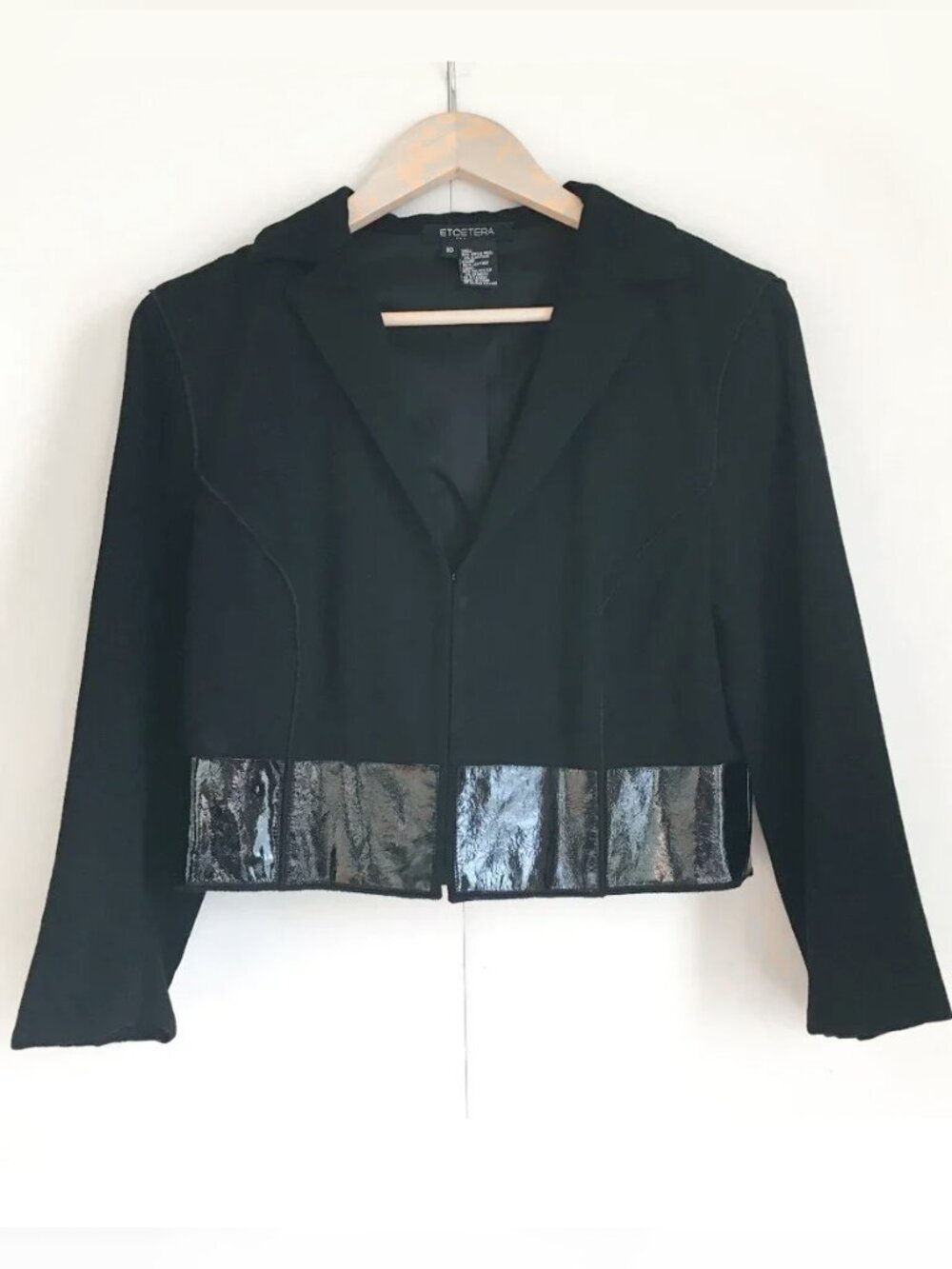 Miu Miu Vibe 90s Virgin Wool Patent Leather Cropped Jacket Goth 4 6